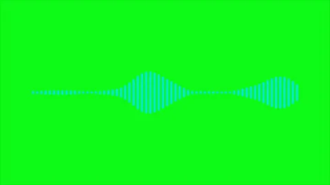 Light blue equalizer on green screen. 4k video with electronic graphic of rhythm Video stock 260337565