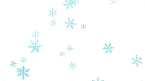 Light Blue Falling Snowflakes on a White Winter Background Stock Footage 347162366