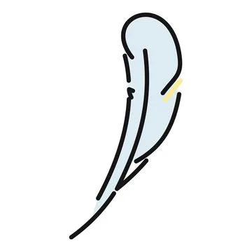 Light blue feather quill drawing lightness concept Stock Illustration