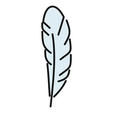 Light blue feather symbolizing softness and elegance Stock Illustration