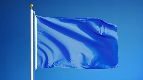 Light blue flag in slow motion seamlessly looped with alpha Stock Footage 65514225