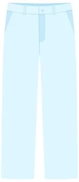 Light Blue Flat Vector Illustration of Casual Men's Trousers Stock Illustration