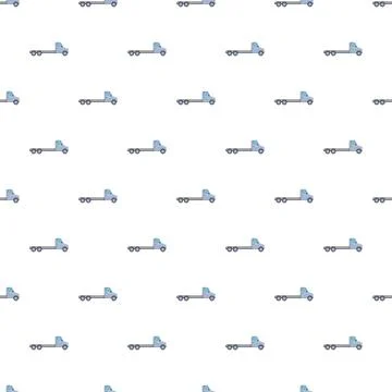 Light blue flatbed trucks repeating seamless pattern Stock Illustration