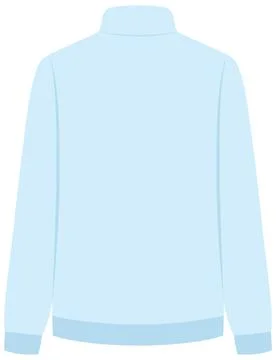 Light Blue Fleece Jacket Back View Vector Mockup Template Stock Illustration
