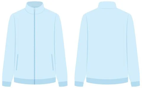 Light Blue Fleece Jacket Mockup with Front and Back Views Illustrazione stock