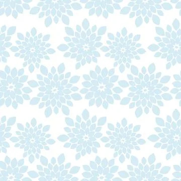 Light Blue Floral Repeat Pattern Background Stock Illustration