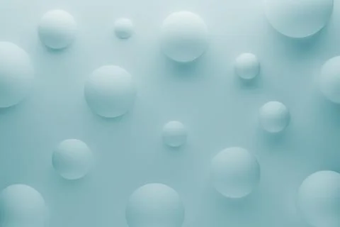 Light blue flying matt subtle  spheres as geometric abstract background with. Stock Illustration