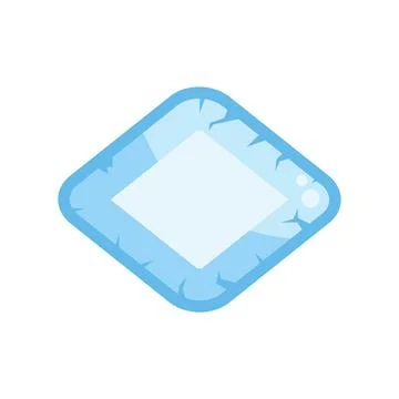 Light blue frozen square with cracks creating a frame effect Stock Illustration