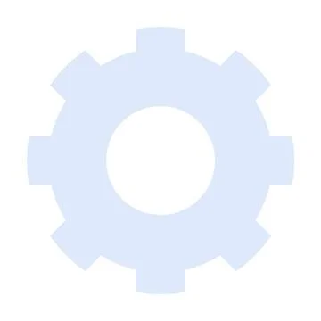 Light Blue Gear with Eight Teeth on a White Background Stock Illustration
