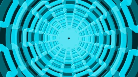 Light Blue Gear Shape Rotation Zoom Stock Footage 100377157