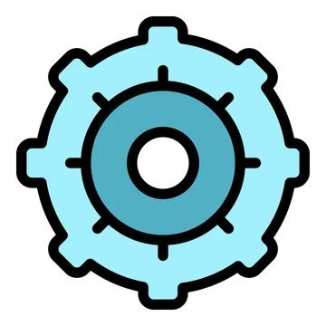 Light blue gear wheel rotating and showing perfect engineering and developmen Stock Illustration