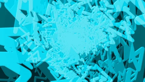 Light Blue Geometric Bots Rotation Stock Footage 100394716