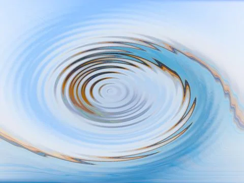 Light blue geometric circular wave abstract background. Water ripples Stock Photos