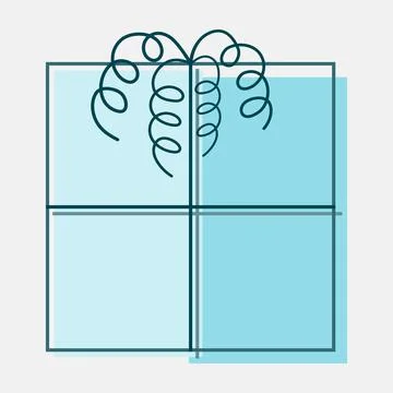 Light blue gift box with blue bow and ribbon Stock Illustration