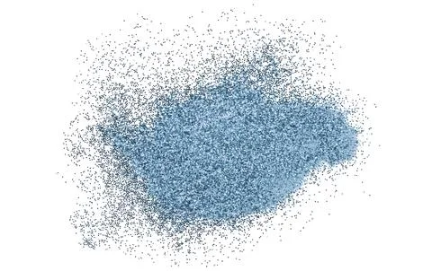 Light blue glitter powder isolated on white background. Stock Illustration