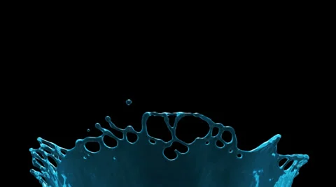 Light blue glowing water splash in slow motion, alpha included (FULL HD) 스톡 동영상 39680236