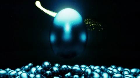 Light Blue Golden Easter Eggs Video stock 269676663