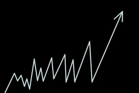 Light blue graph on  black background イラスト素材