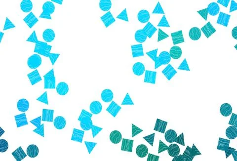 Light Blue, Green vector backdrop with lines, circles, rhombus. Stock Illustration