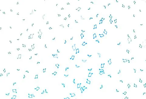 Light Blue, Green vector backdrop with music notes. Stock Illustration