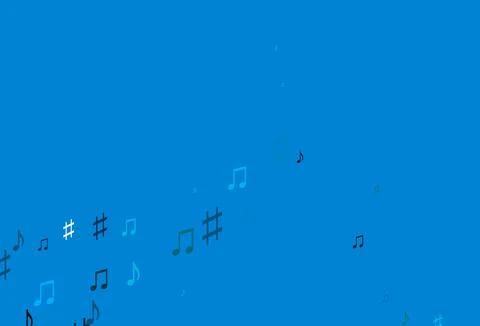 Light Blue, Green vector backdrop with music notes. イラスト素材