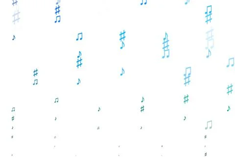Light Blue, Green vector background with music symbols. Illustrazione stock