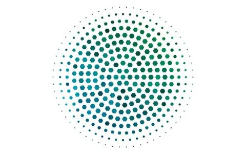 Light Blue, Green vector background with hexagons. Illustrazione stock