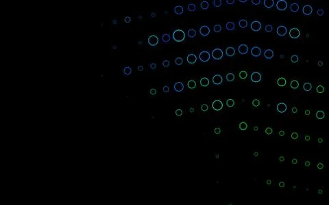 Light Blue, Green vector background with bubbles. Stock Illustration