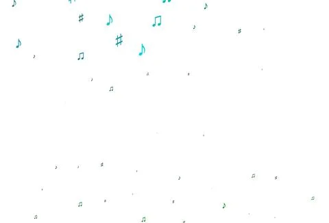 Light Blue, Green vector background with music symbols. イラスト素材