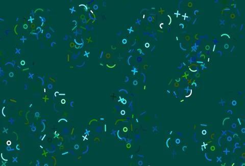 Light Blue, Green vector background with math elements. Stock Illustration