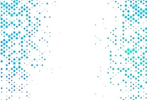 Light Blue, Green vector cover with small and big stars. Stock Illustration