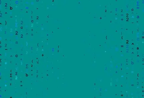 Light Blue, Green vector cover with math elements. Stock Illustration