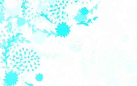 Light Blue, Green vector doodle pattern with flowers, roses. Stock Illustration