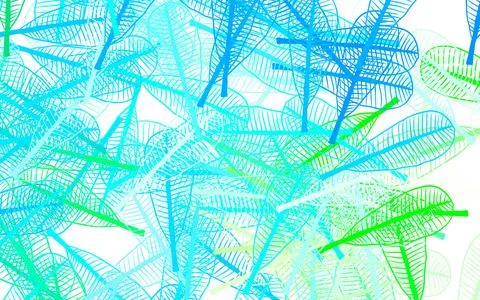 Light Blue, Green vector elegant pattern with leaves. Stock Illustration