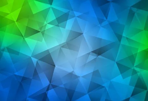 Light Blue, Green vector gradient triangles pattern. Illustrazione stock