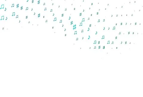 Light Blue, Green vector pattern with music elements. Illustrazione stock