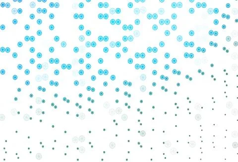 Light Blue, Green vector pattern with christmas snowflakes. Stock Illustration