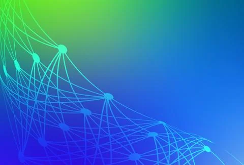 Light Blue, Green vector pattern with artificial intelligence network. イラスト素材