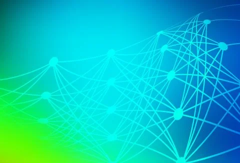 Light Blue, Green vector pattern with artificial intelligence network. 스톡 일러스트