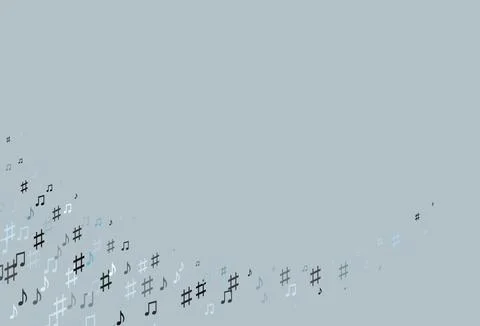 Light Blue, Green vector pattern with music elements. Stock Illustration