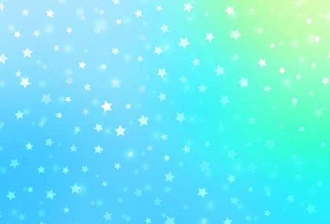 Light Blue, Green vector pattern with christmas snowflakes, stars. Stock Illustration