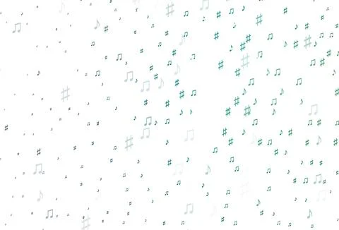 Light Blue, Green vector pattern with music elements. Illustrazione stock