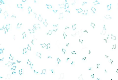 Light Blue, Green vector pattern with music elements. Stock Illustration