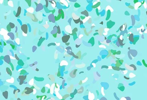 Light blue, green vector pattern with chaotic shapes. イラスト素材
