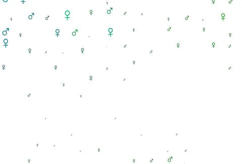 Light blue, green vector pattern with gender elements. 스톡 일러스트