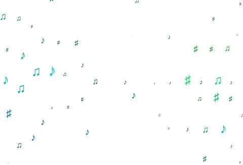 Light Blue, Green vector pattern with music elements. Illustrazione stock