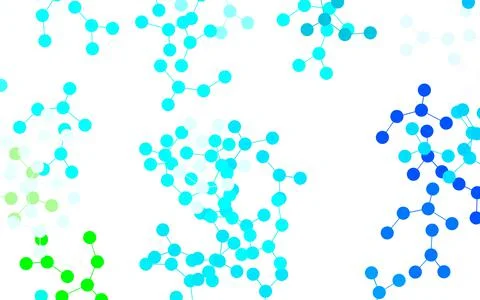 Light Blue, Green vector pattern with artificial intelligence network. Stock Illustration