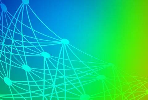 Light Blue, Green vector pattern with artificial intelligence network. イラスト素材