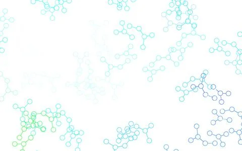Light Blue, Green vector pattern with artificial intelligence network. Illustrazione stock