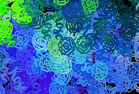 Light Blue, Green vector pattern with random forms. 库存插图